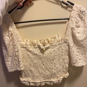 Zara off white crop top